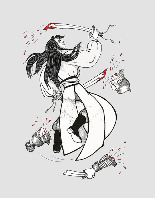 Lin Chen, parts of the Yu warriors. Drawn in 2020 on the Fandom Battle.